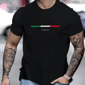 Men's Italian Flag Print T-shirt